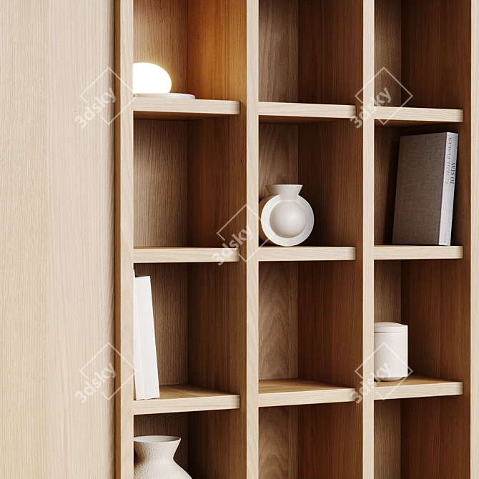 Japandi Shelving & Decor Objects 3D model image 6