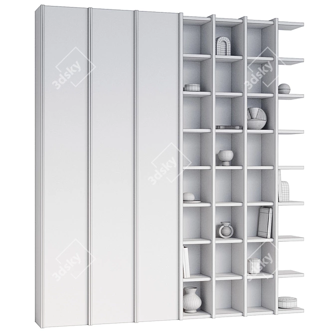 Japandi Shelving & Decor Objects 3D model image 7