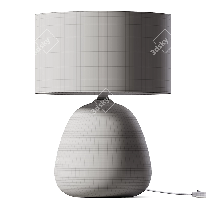 Elegant Ceramic Table Lamp Beige 3D model image 2