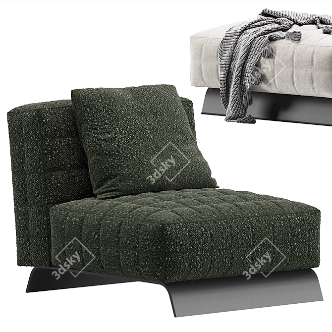 Modern Minotti Twiggy Armchair Design 3D model image 4
