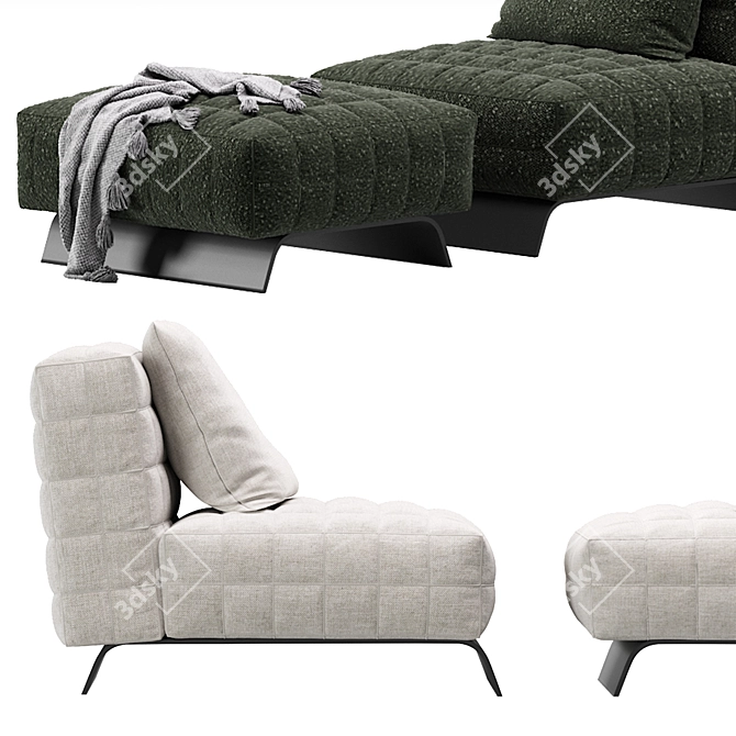 Modern Minotti Twiggy Armchair Design 3D model image 5