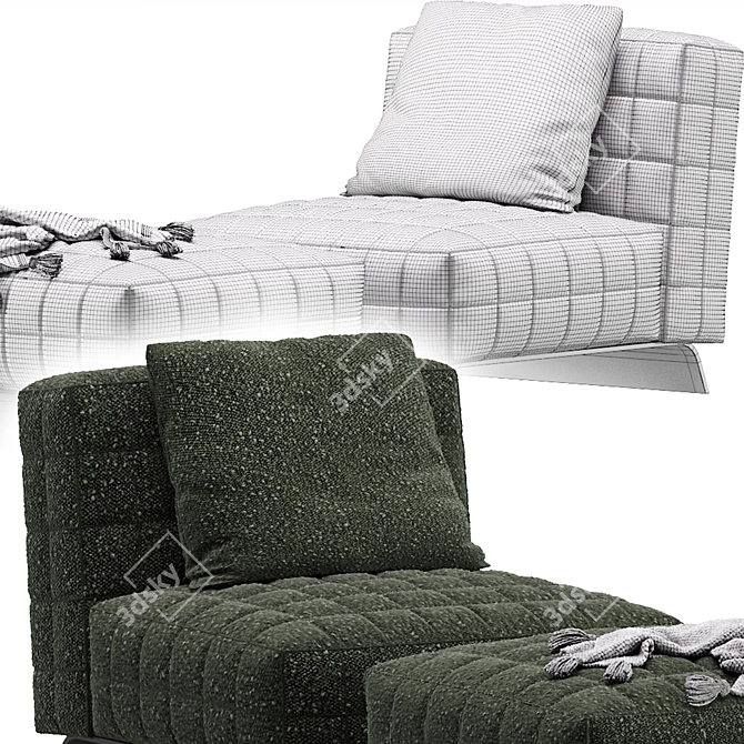 Modern Minotti Twiggy Armchair Design 3D model image 7