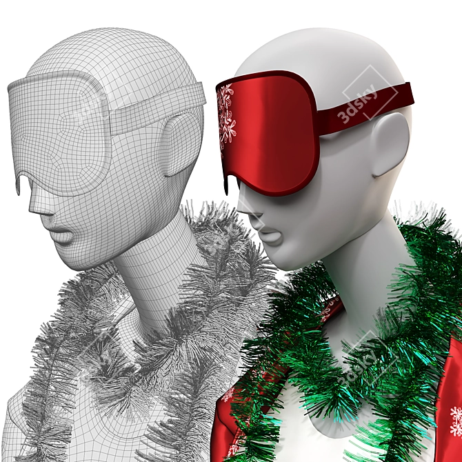  Festive Mannequins in Pajamas 3D model image 3