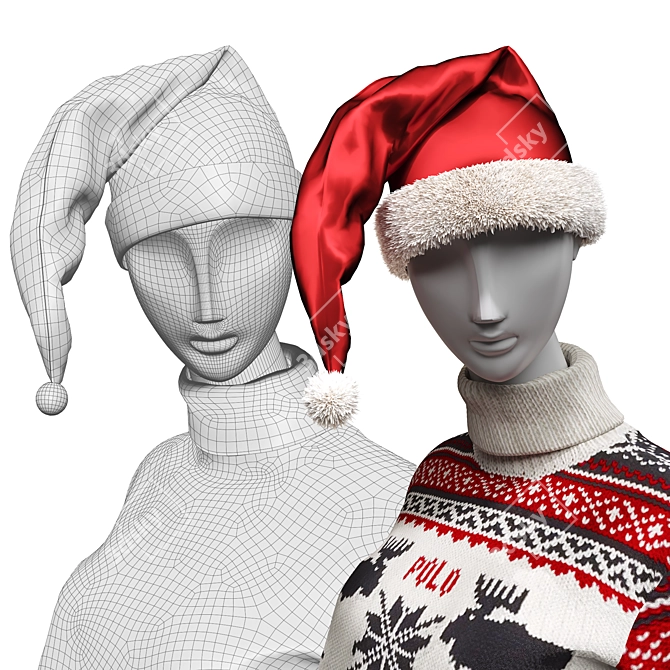  Festive Mannequins in Pajamas 3D model image 5