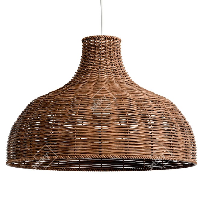 Hand-Woven Rattan Pendant Light 3D model image 1