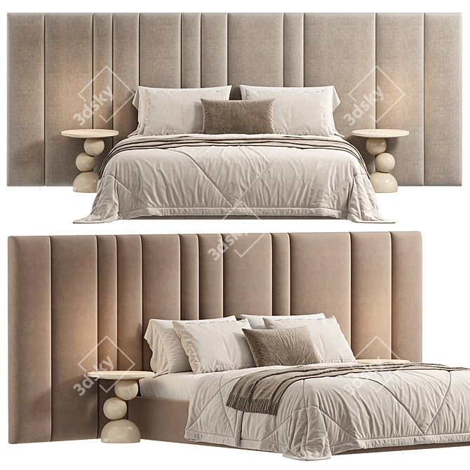 Desire Bed with Wide Headboard 3D model image 4