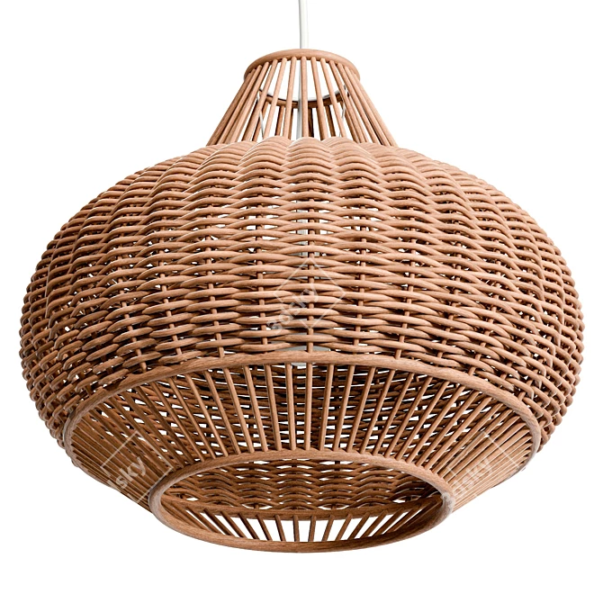 Handwoven Wicker Pendant Lighting 3D model image 5