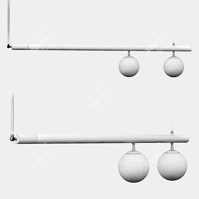 Sleek Satellite Ceiling Pendant 3D model image 2