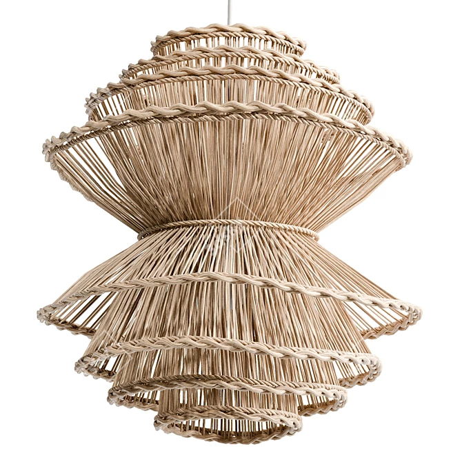 Modern Shiitake Pendant Light - Natural 3D model image 1