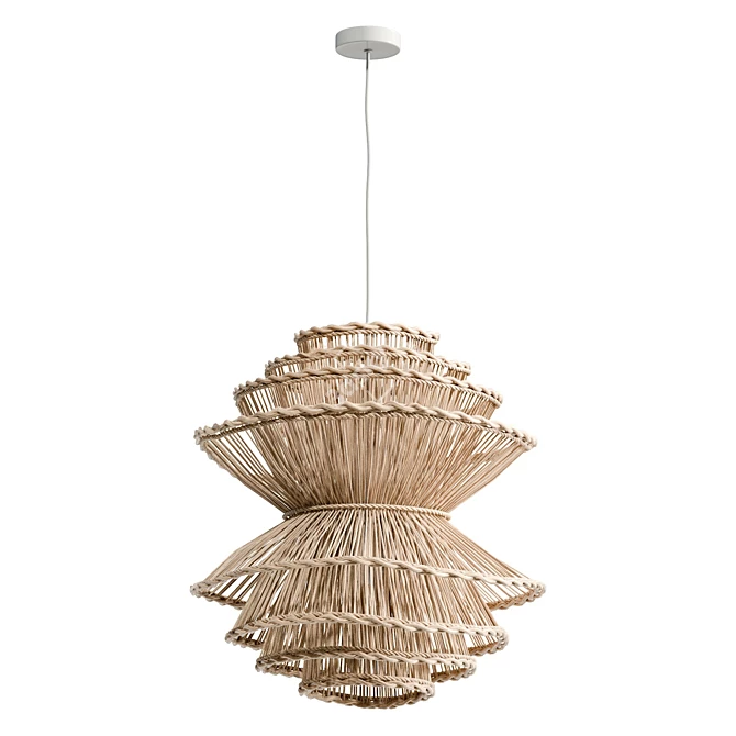 Modern Shiitake Pendant Light - Natural 3D model image 2