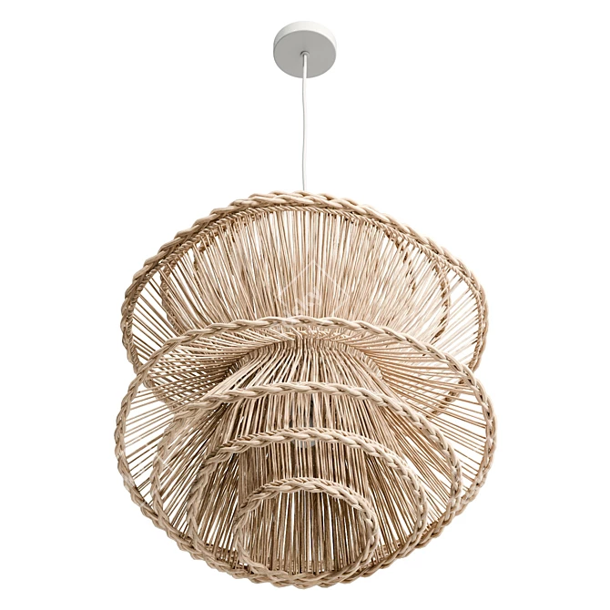 Modern Shiitake Pendant Light - Natural 3D model image 4