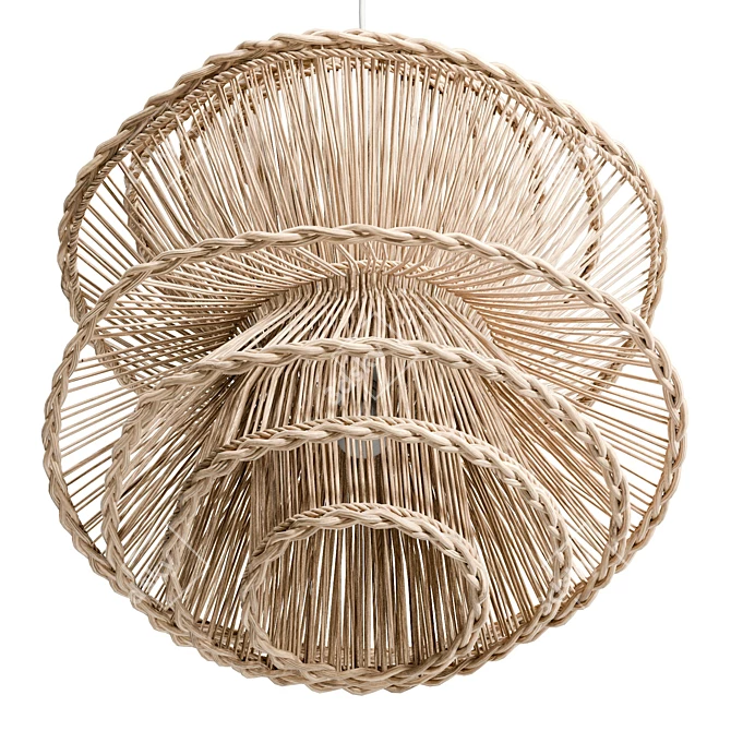 Modern Shiitake Pendant Light - Natural 3D model image 5