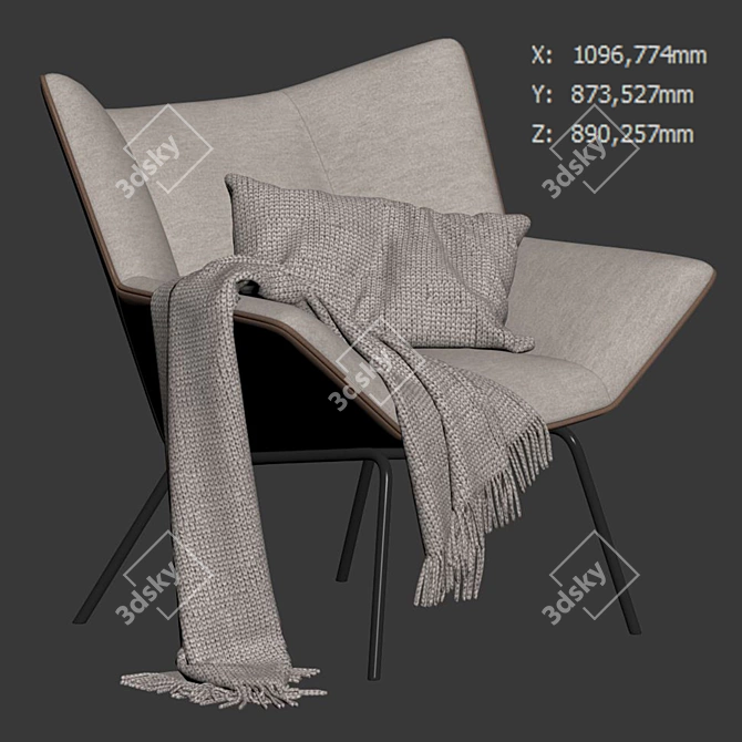 Luxury Gustav Armchair by Vandenberg 3D model image 4