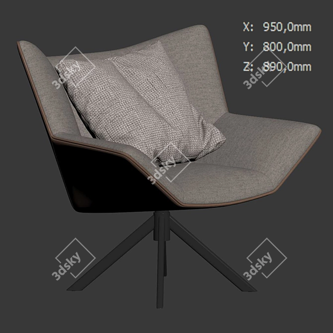 Luxury Gustav Armchair by Vandenberg 3D model image 5