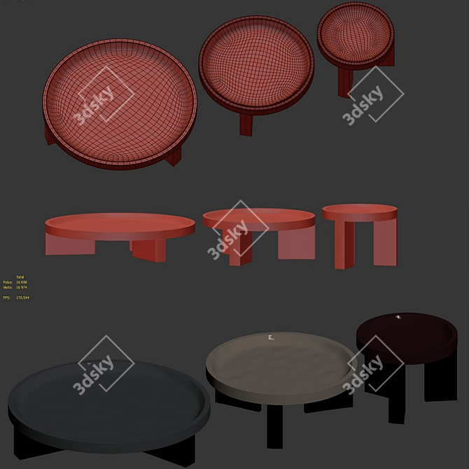 Wooddi Olape Set of Coffee Tables 3D model image 3