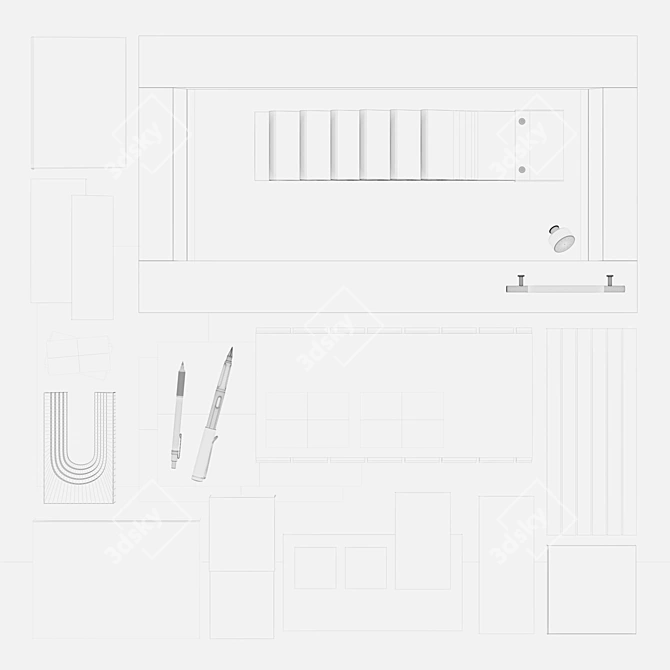 Natural Black Color Palette Moodboard 3D model image 3