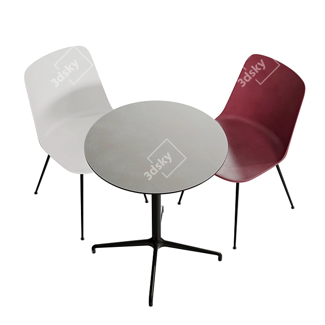 Modern Chair & Table Set 3D model image 3