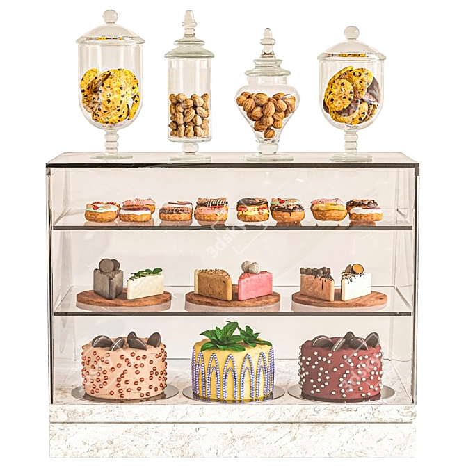 Dessert Display with 3D Models 3D model image 1