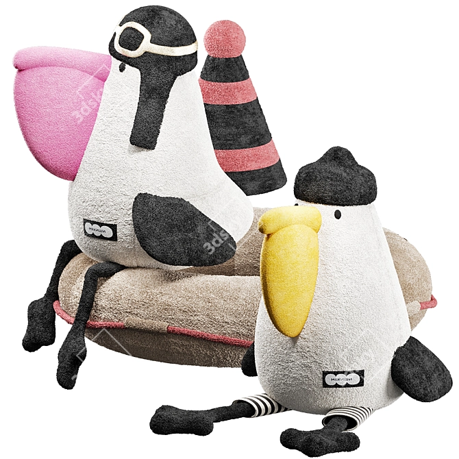 Patrick & Antoine Plush Pelicans 3D model image 1