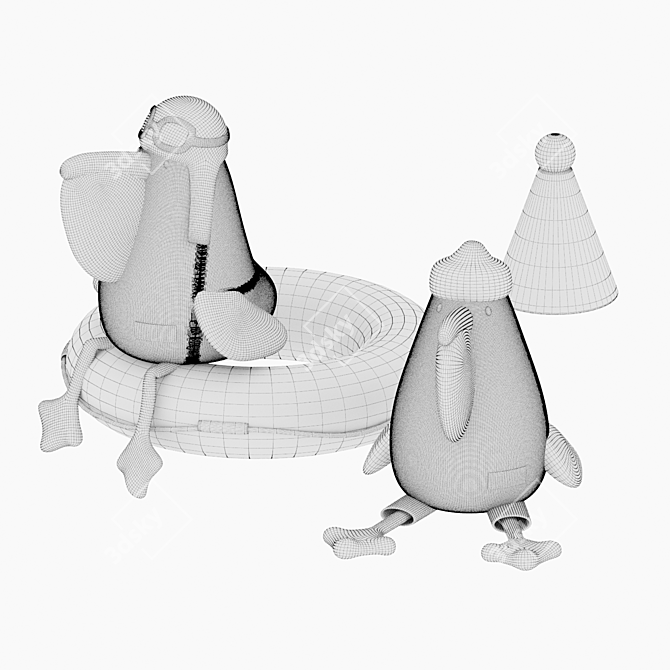 Patrick & Antoine Plush Pelicans 3D model image 3