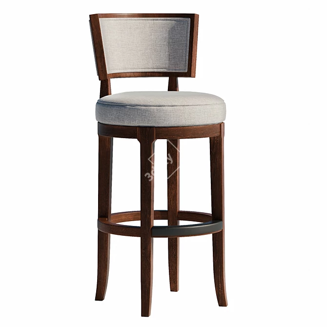 Luxury Ivory Macau Swivel Stool 3D model image 1