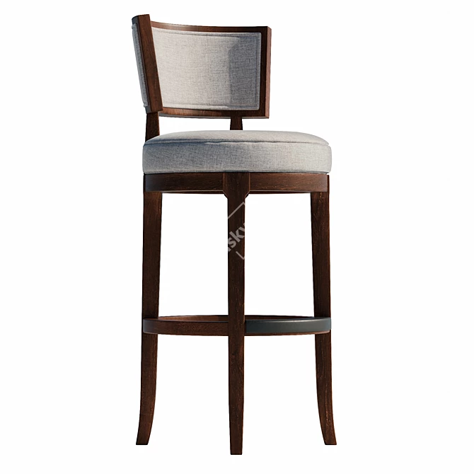 Luxury Ivory Macau Swivel Stool 3D model image 4