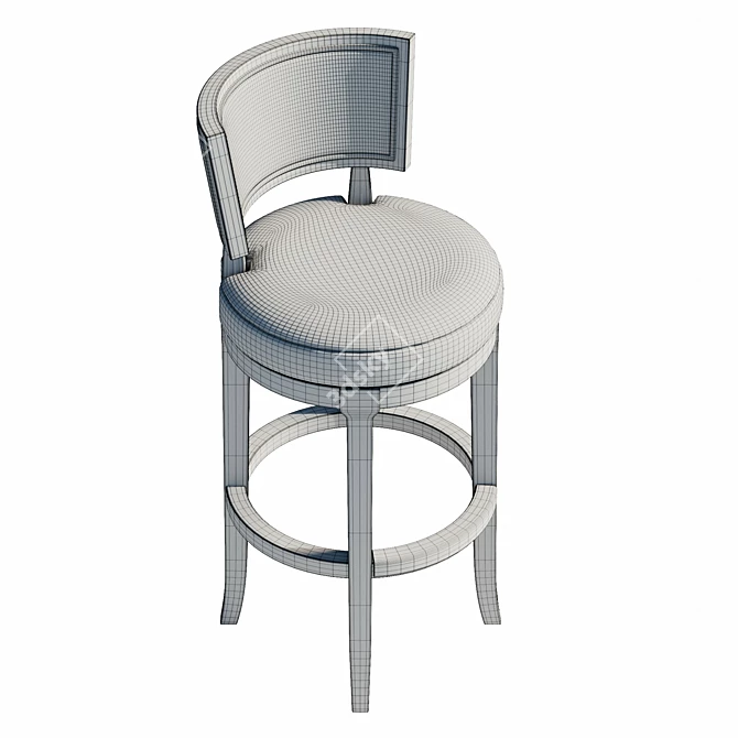 Luxury Ivory Macau Swivel Stool 3D model image 6