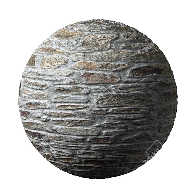 Stone Wall 3D Model Kit 3D model image 6