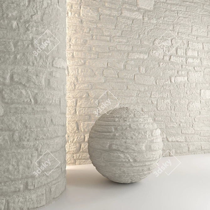 Stone Wall 3D Model Assets 3D model image 2