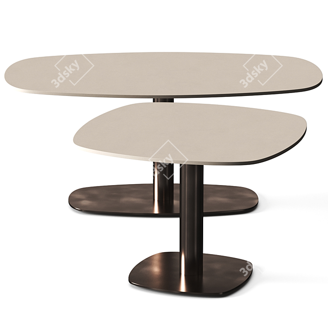 Modern Cement Outdoor Garden Table 3D model image 1