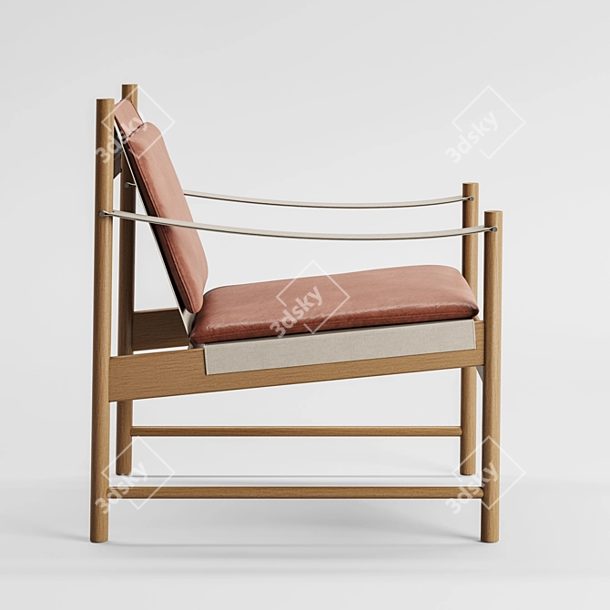 Modern Elegance Leather Lounge Chair 3D model image 3