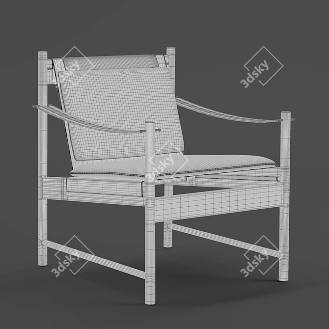 Modern Elegance Leather Lounge Chair 3D model image 6