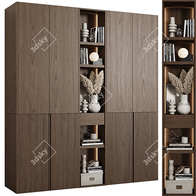 Modular Minimalist Style Wardrobe 3D model image 3