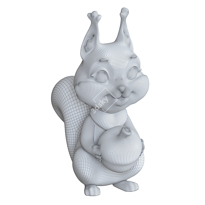 Corona Squirrel Figurine Sculpture 3D model image 2