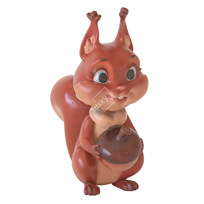 Corona Squirrel Figurine Sculpture 3D model image 4