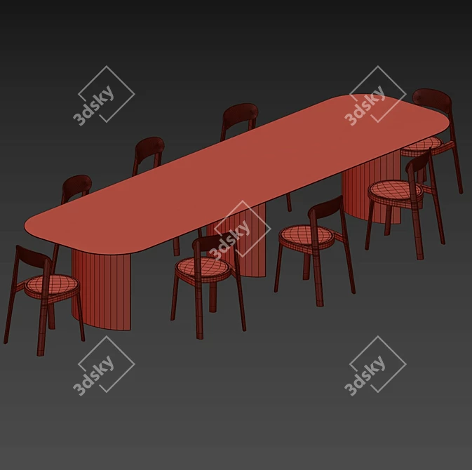 Plauto Maxxxi & Brulla Dining Set 3D model image 4