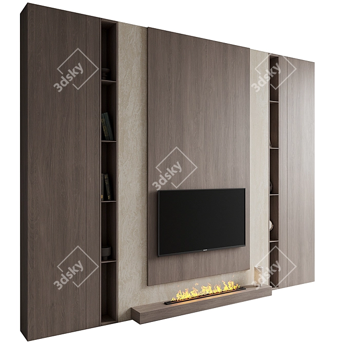 Custom TV Wall Unit: X-Form 3D model image 1
