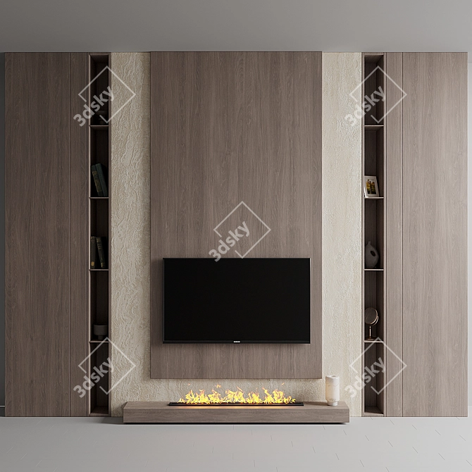 Custom TV Wall Unit: X-Form 3D model image 2