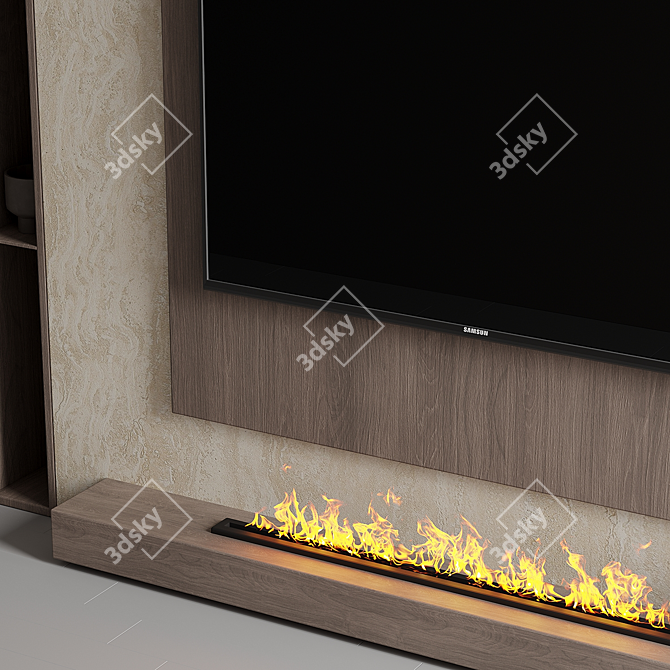 Custom TV Wall Unit: X-Form 3D model image 3