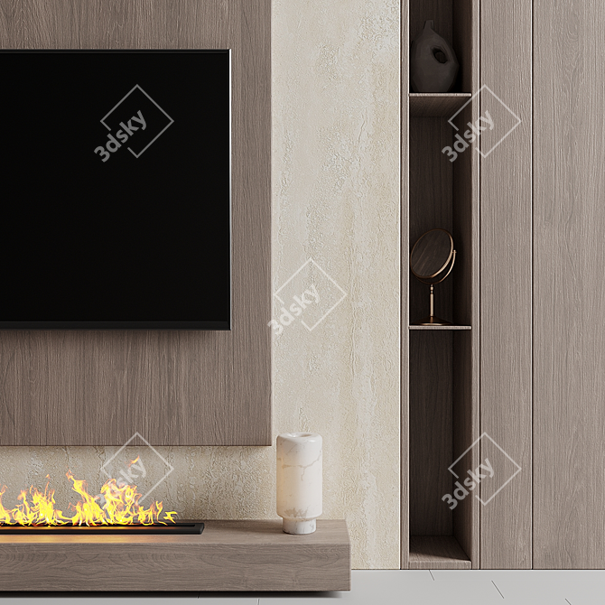 Custom TV Wall Unit: X-Form 3D model image 4