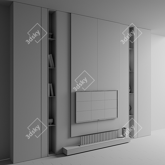 Custom TV Wall Unit: X-Form 3D model image 5