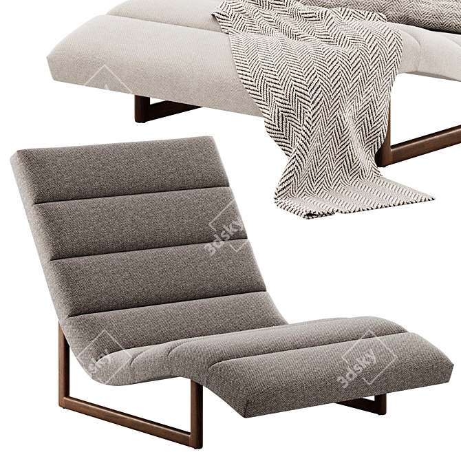 Sag Harbor Chaise: Modern Luxury lounger 3D model image 3