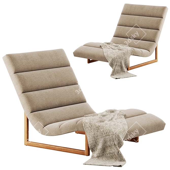 Sag Harbor Chaise: Modern Luxury lounger 3D model image 4