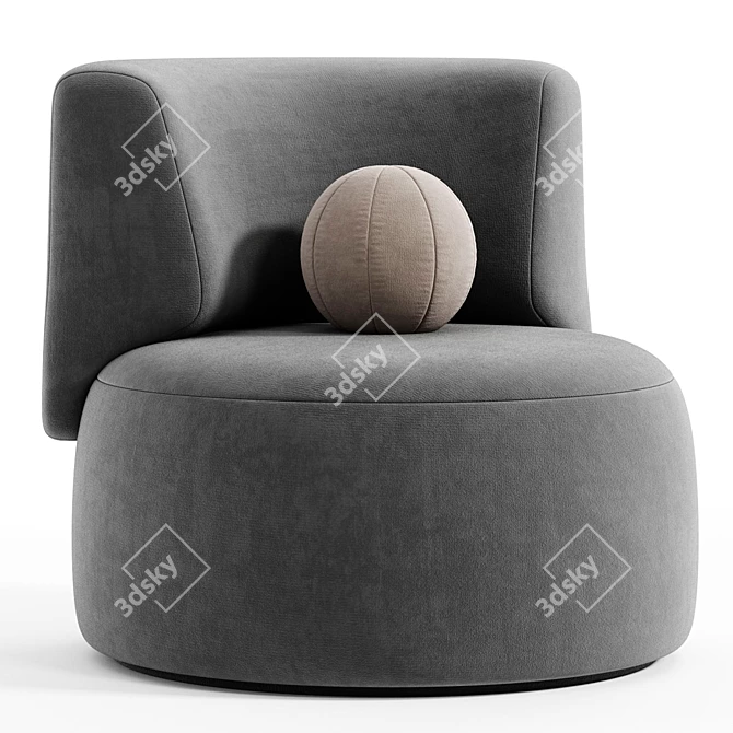 Contemporary French Design Armchair 3D model image 2