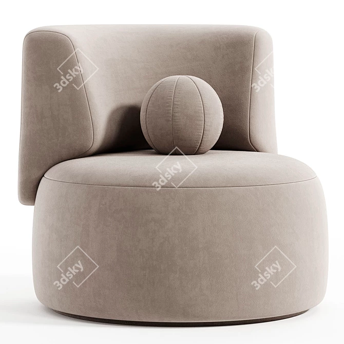 Contemporary French Design Armchair 3D model image 3