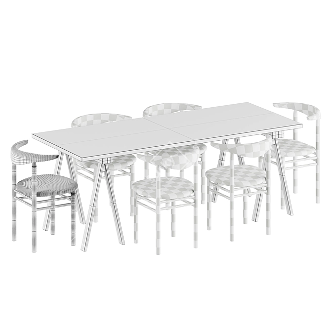 Nikari Modern Dining Set 3D model image 2