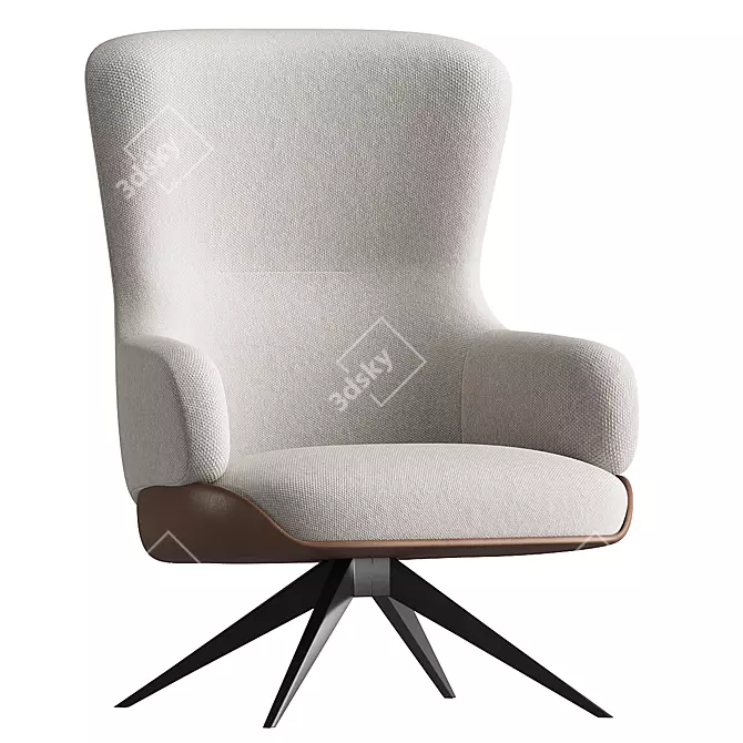 Luxury Wing Armchair | Designer 3D Model 3D model image 1