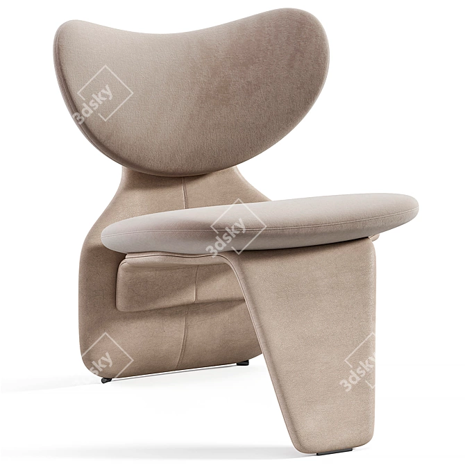 Sculptural Modern Armchair Design 3D model image 2