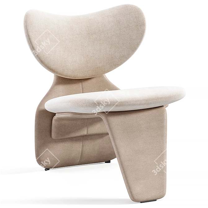 Sculptural Modern Armchair Design 3D model image 4