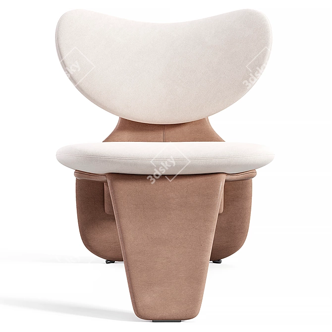 Sculptural Modern Armchair Design 3D model image 5